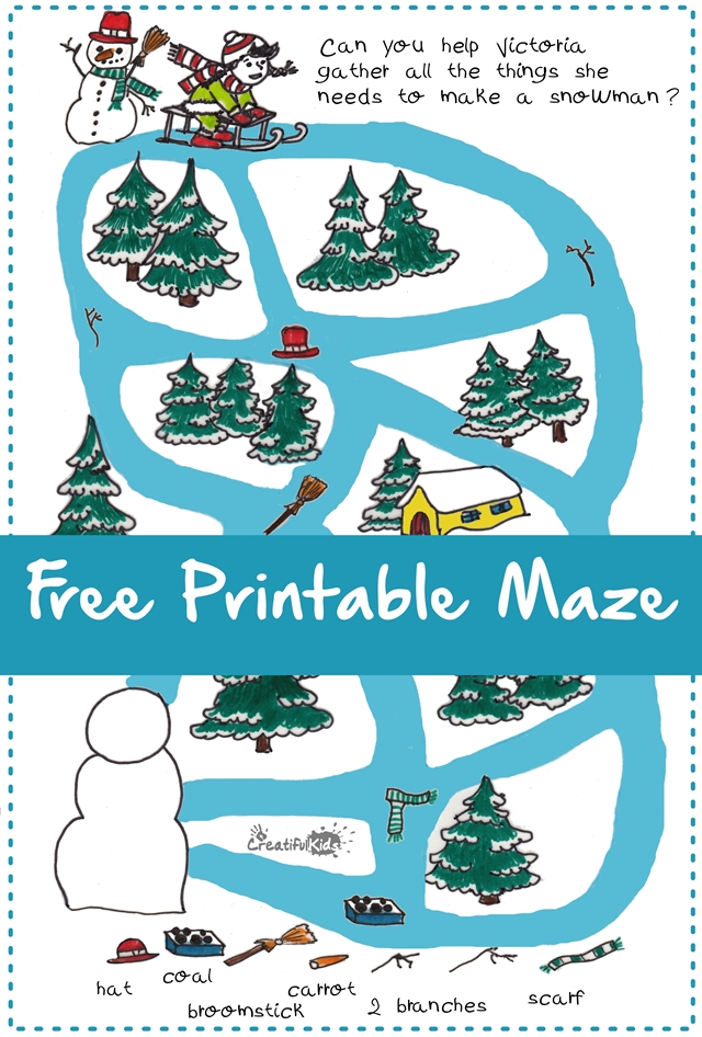 Snow Maze: Free Printables For Kids - CreatifulKidsCreatifulKids